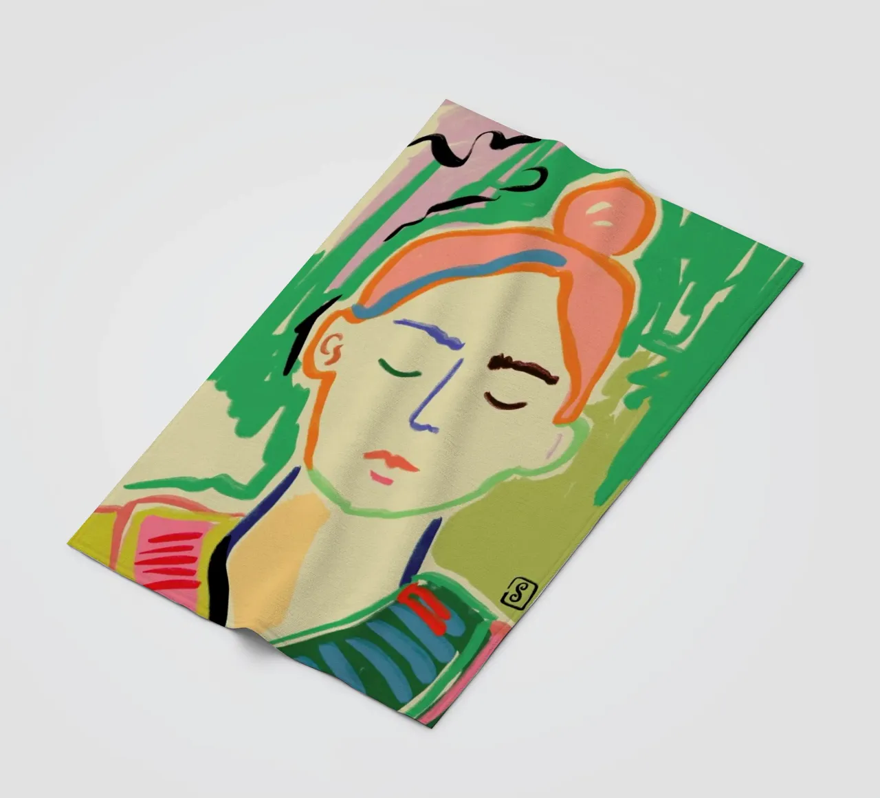 Meditating fleece blanket by Sandra Poliakov