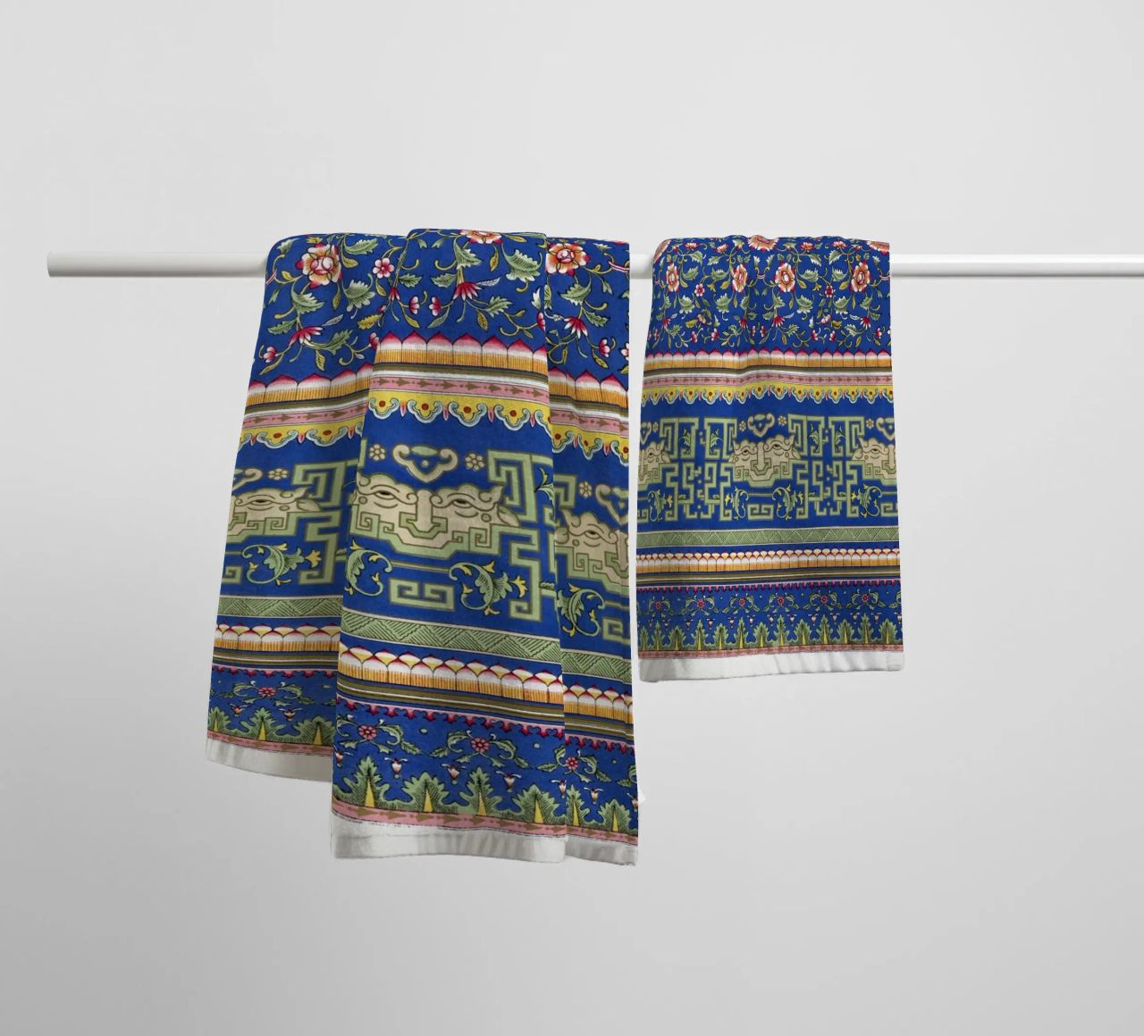 Owen Jones - Vibrant Chinese Floral & Geometric Patterns towel by ClubArt