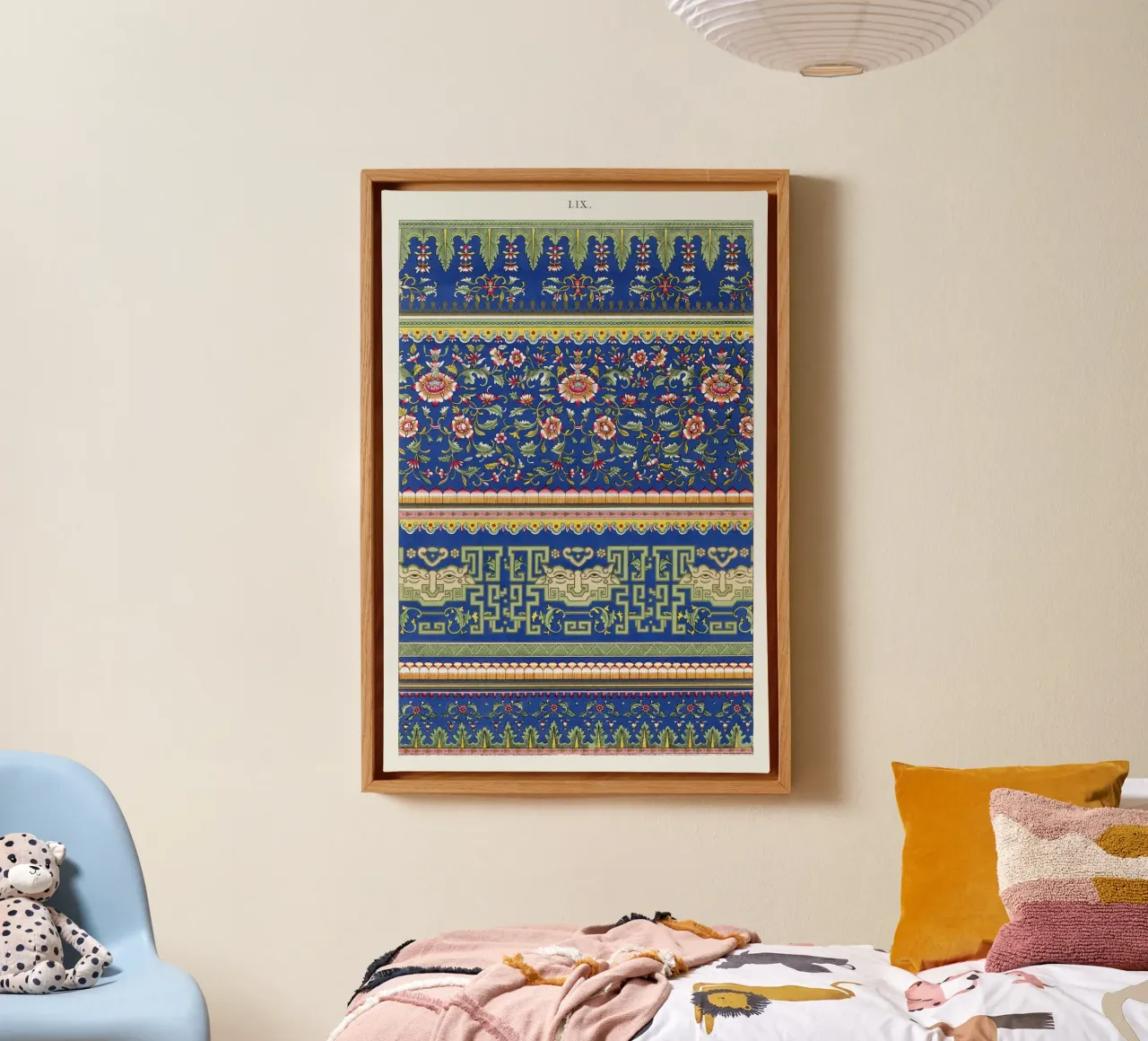 Owen Jones - Vibrant Chinese Floral & Geometric Patterns canvas with Floater frame by ClubArt