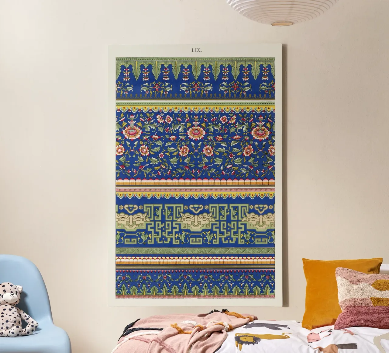 Owen Jones - Vibrant Chinese Floral & Geometric Patterns canvas with Floater frame by ClubArt