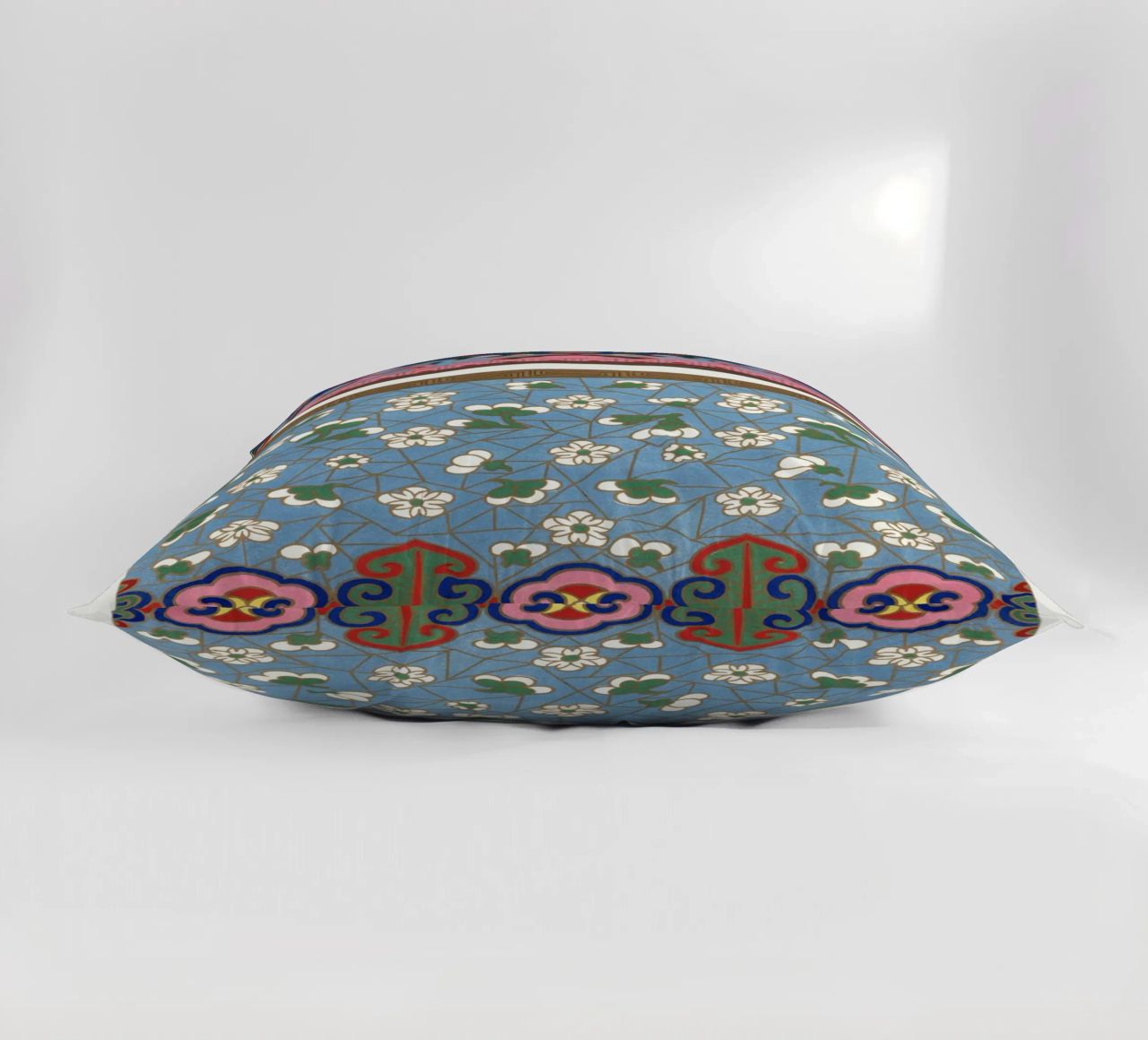 Panneaux d'ornements chinois - Art floral et géométrique vibrant coussin de ClubArt