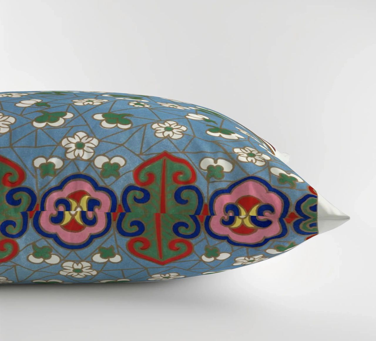 Panneaux d'ornements chinois - Art floral et géométrique vibrant coussin de ClubArt