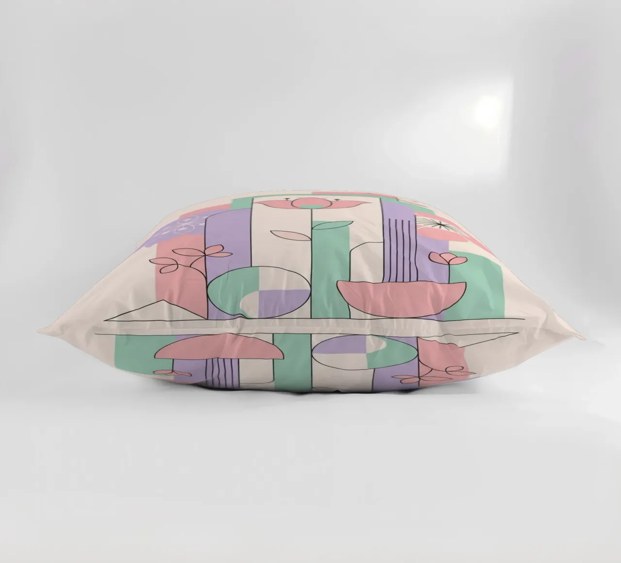 Floral bauhaus #042: Abstract Modern Bloom Harmony cuscino da Zen Design