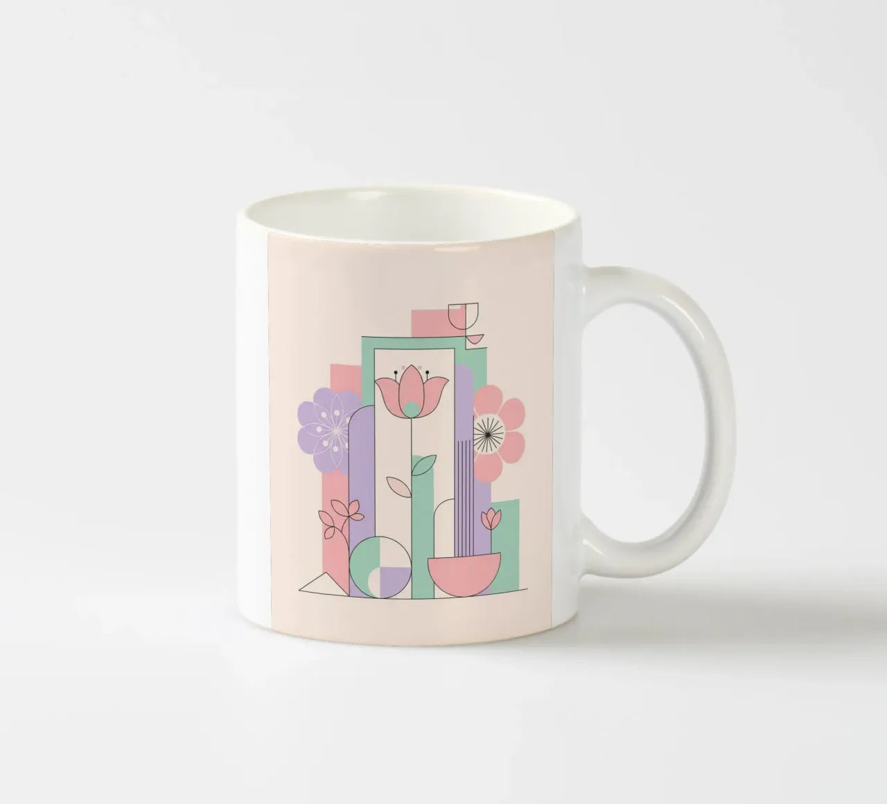 Floral bauhaus #042: Abstract Modern Bloom Harmony tazza in ceramica da Zen Design