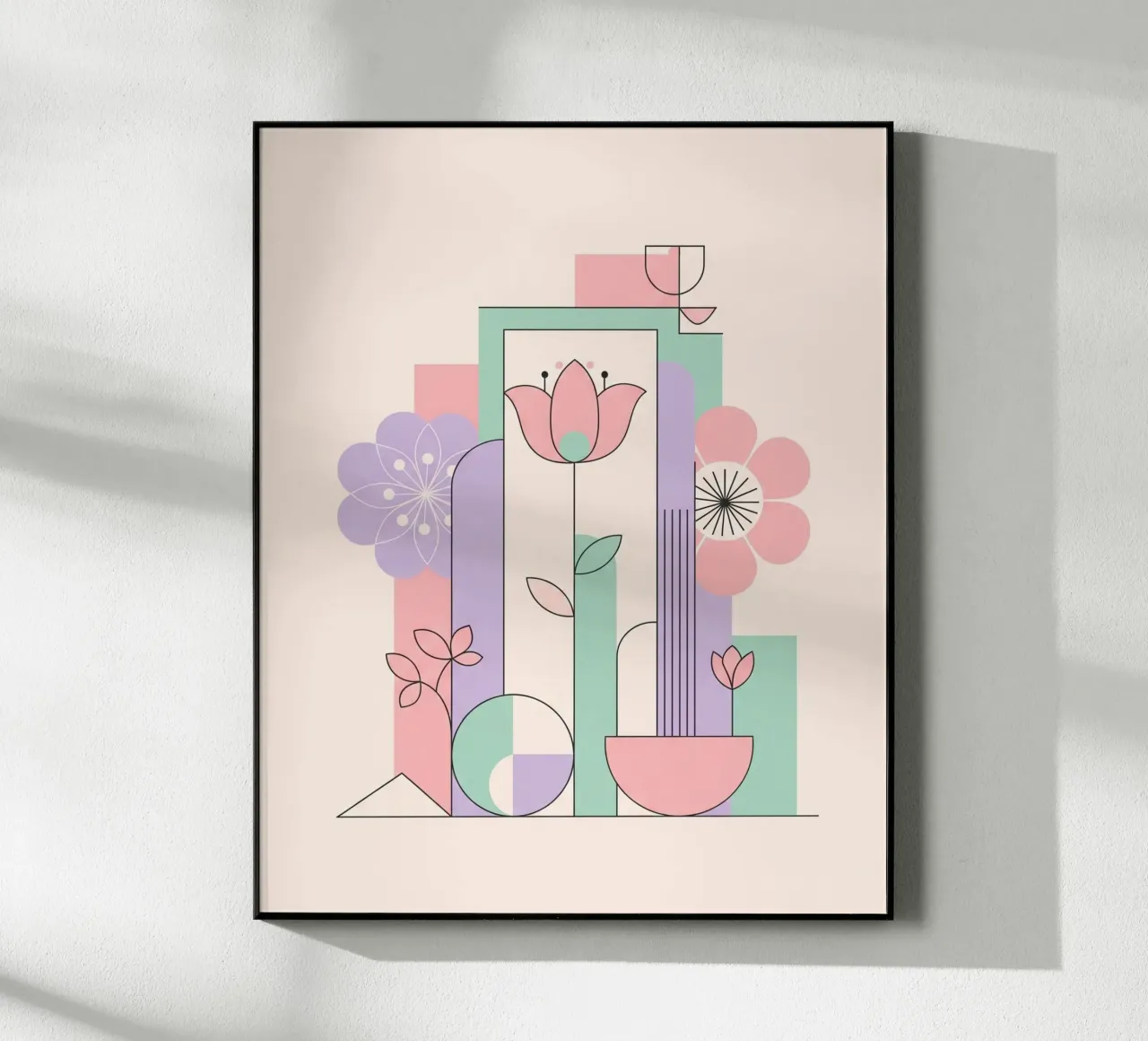 Floral bauhaus #042: Abstract Modern Bloom Harmony plexiglass da Zen Design