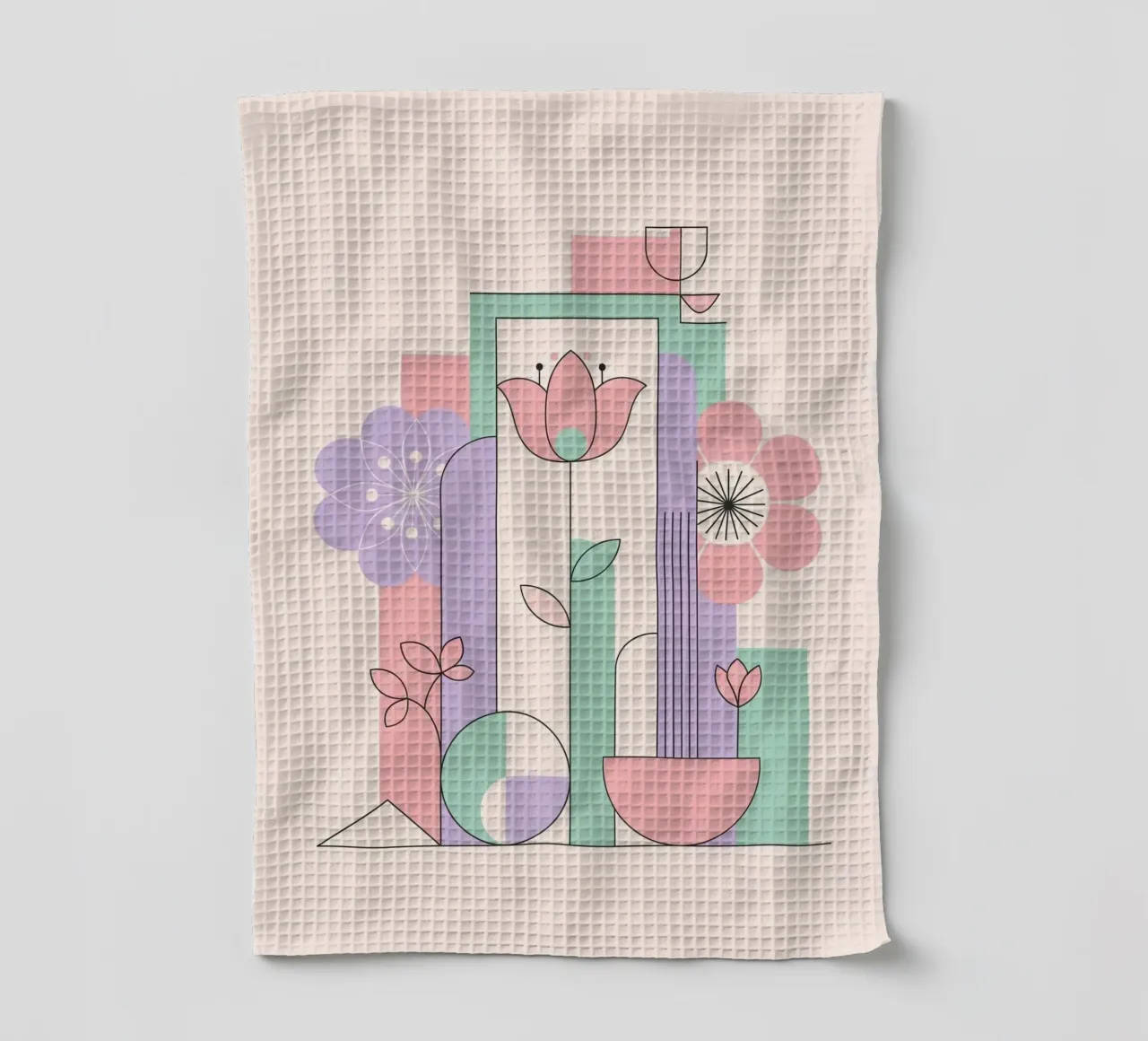 Floral bauhaus #042: Abstract Modern Bloom Harmony canovaccio da cucina da Zen Design