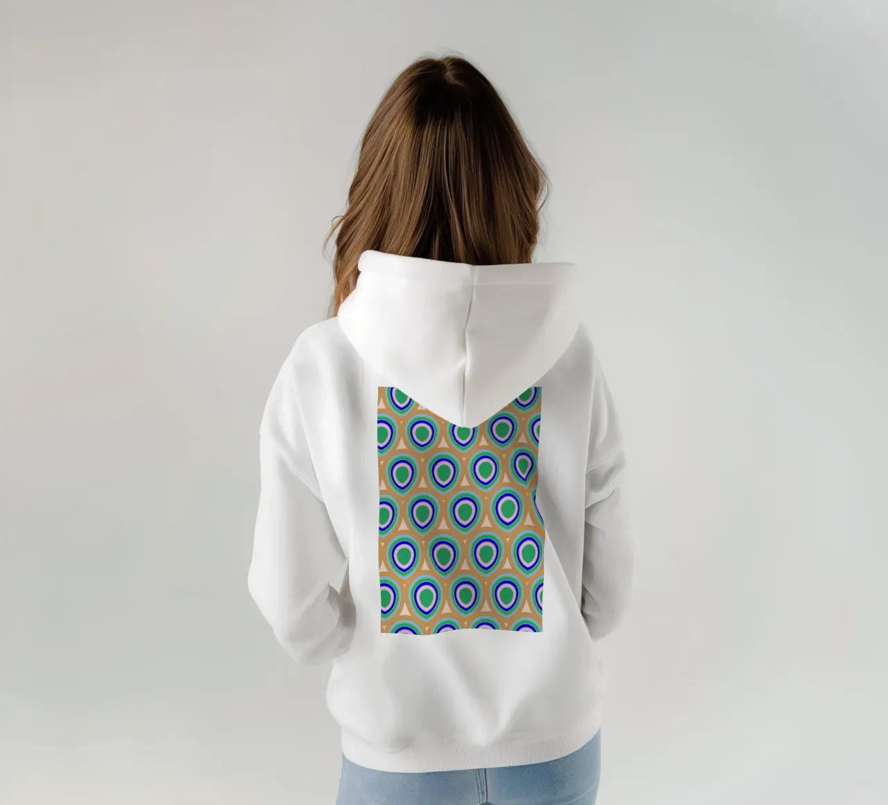 Boho Pavone Blu Verde felpa con cappuccio da SilverPegasus