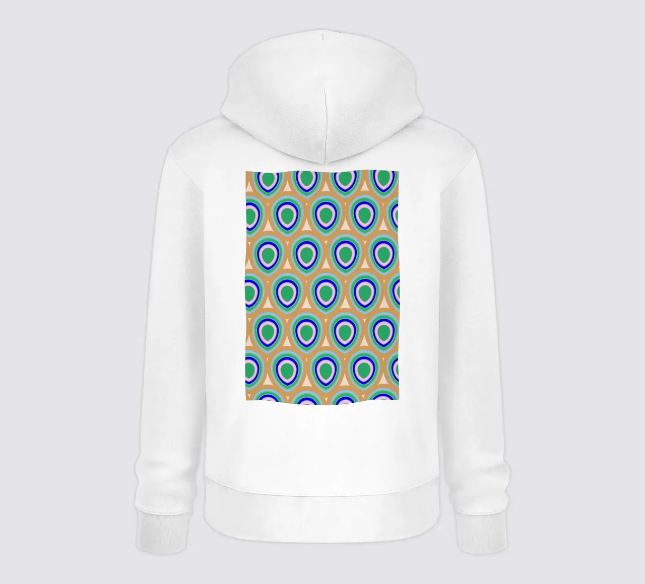 Boho Pavone Blu Verde felpa con cappuccio da SilverPegasus