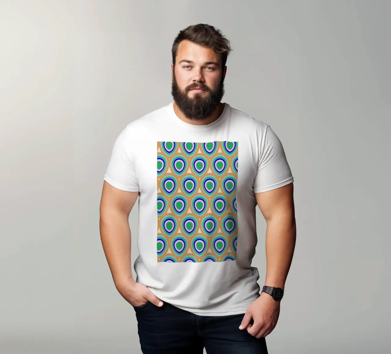 Boho Pavone Blu Verde t-shirt da SilverPegasus