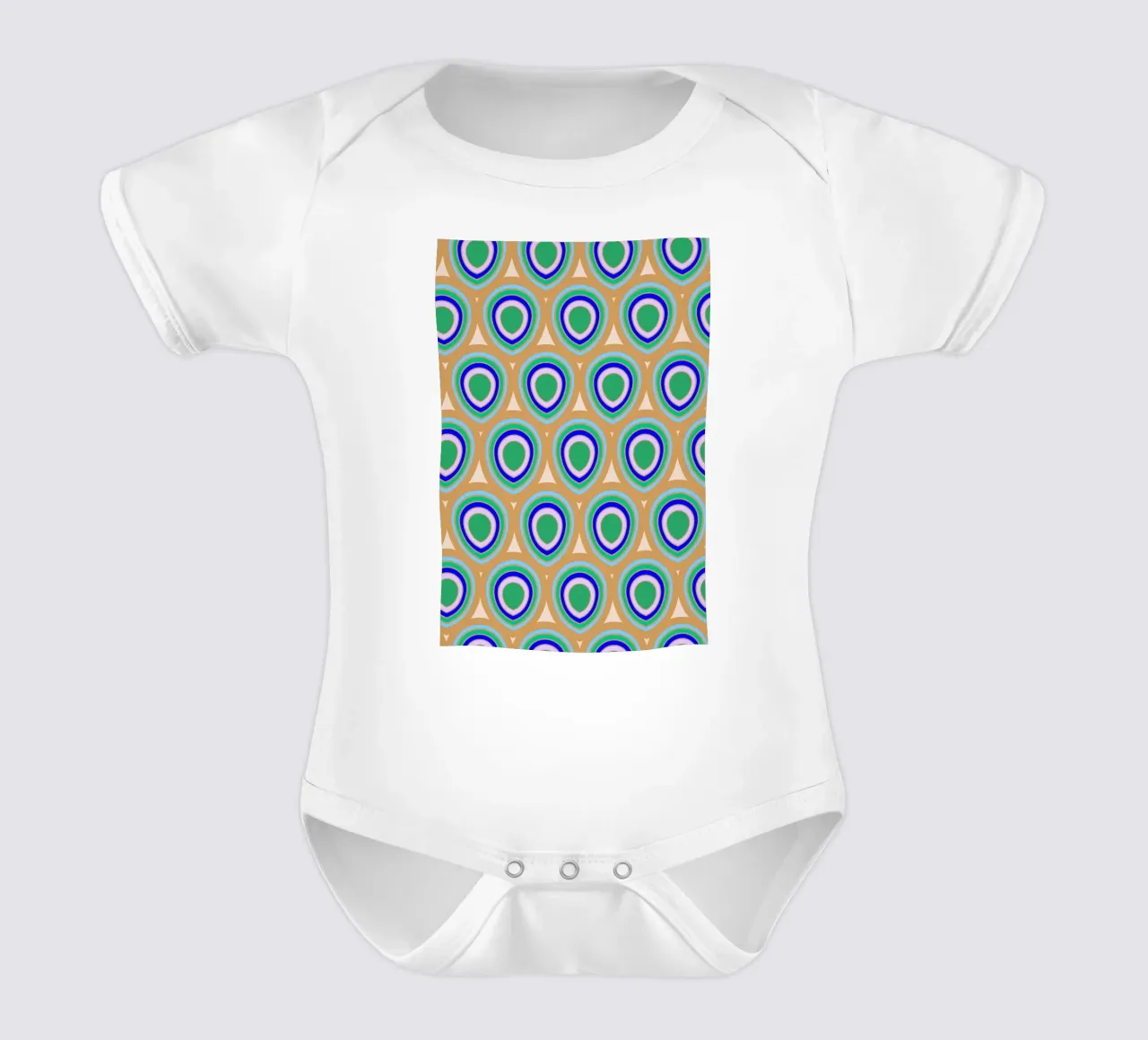 Boho Pavone Blu Verde body neonato maniche corte da SilverPegasus