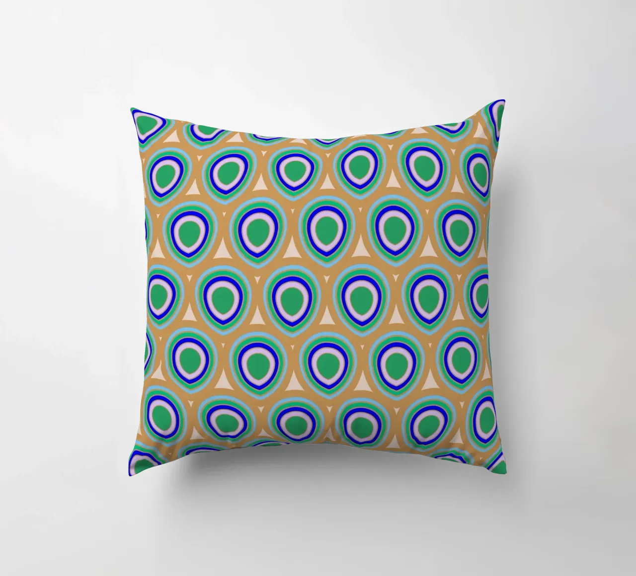 Boho Pavone Blu Verde cuscino da SilverPegasus