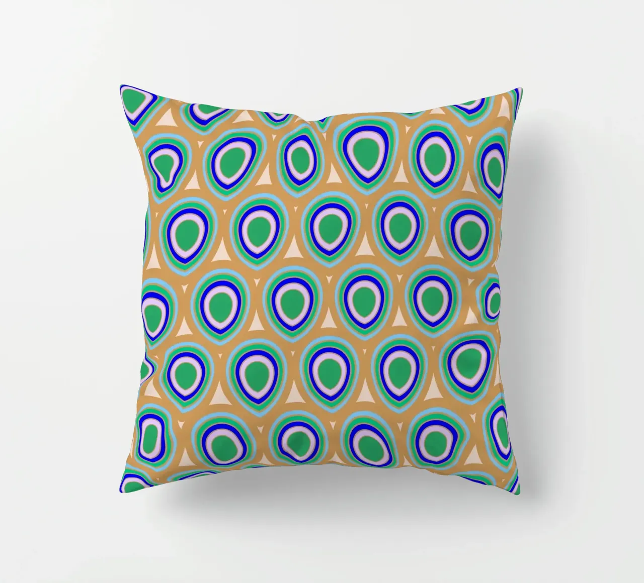 Boho Pavone Blu Verde cuscino da SilverPegasus