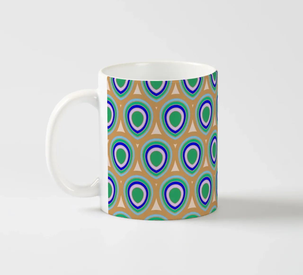 Boho Pavone Blu Verde tazza in ceramica da SilverPegasus