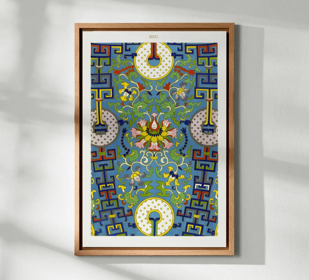 Owen Jones - Ancient Chinese Ornament with Bi Discs canvas with Floater frame by ClubArt