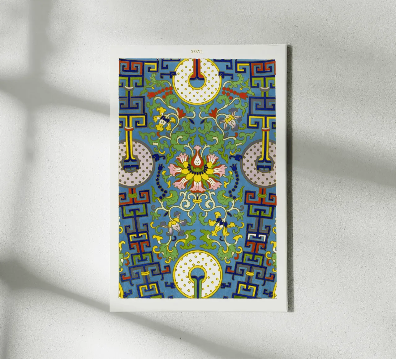 Owen Jones - Ancient Chinese Ornament with Bi Discs canvas with Floater frame by ClubArt