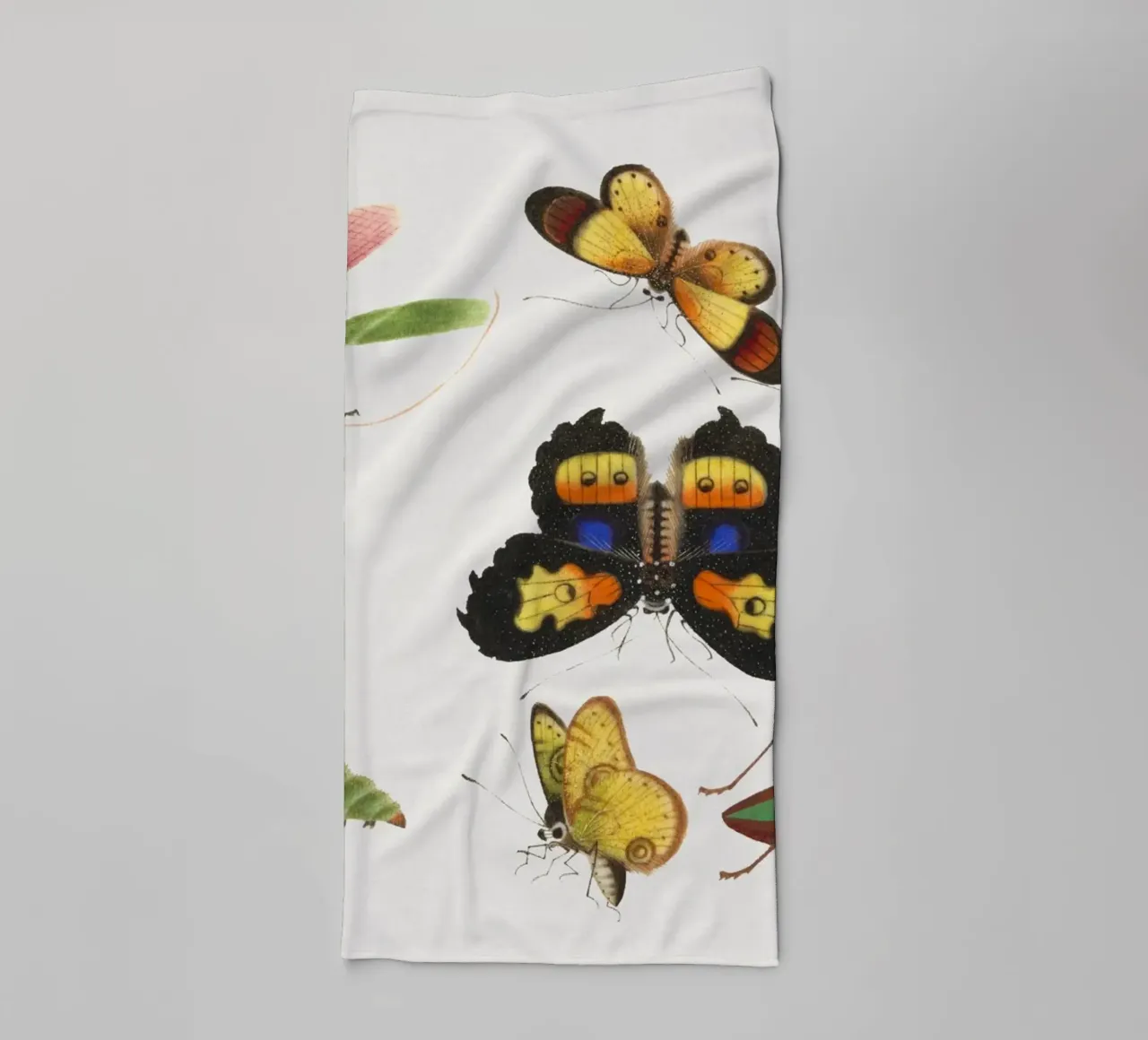 18e-eeuwse Chinese insectenstudie - vlinders en sprinkhanen badhanddoek van ClubArt