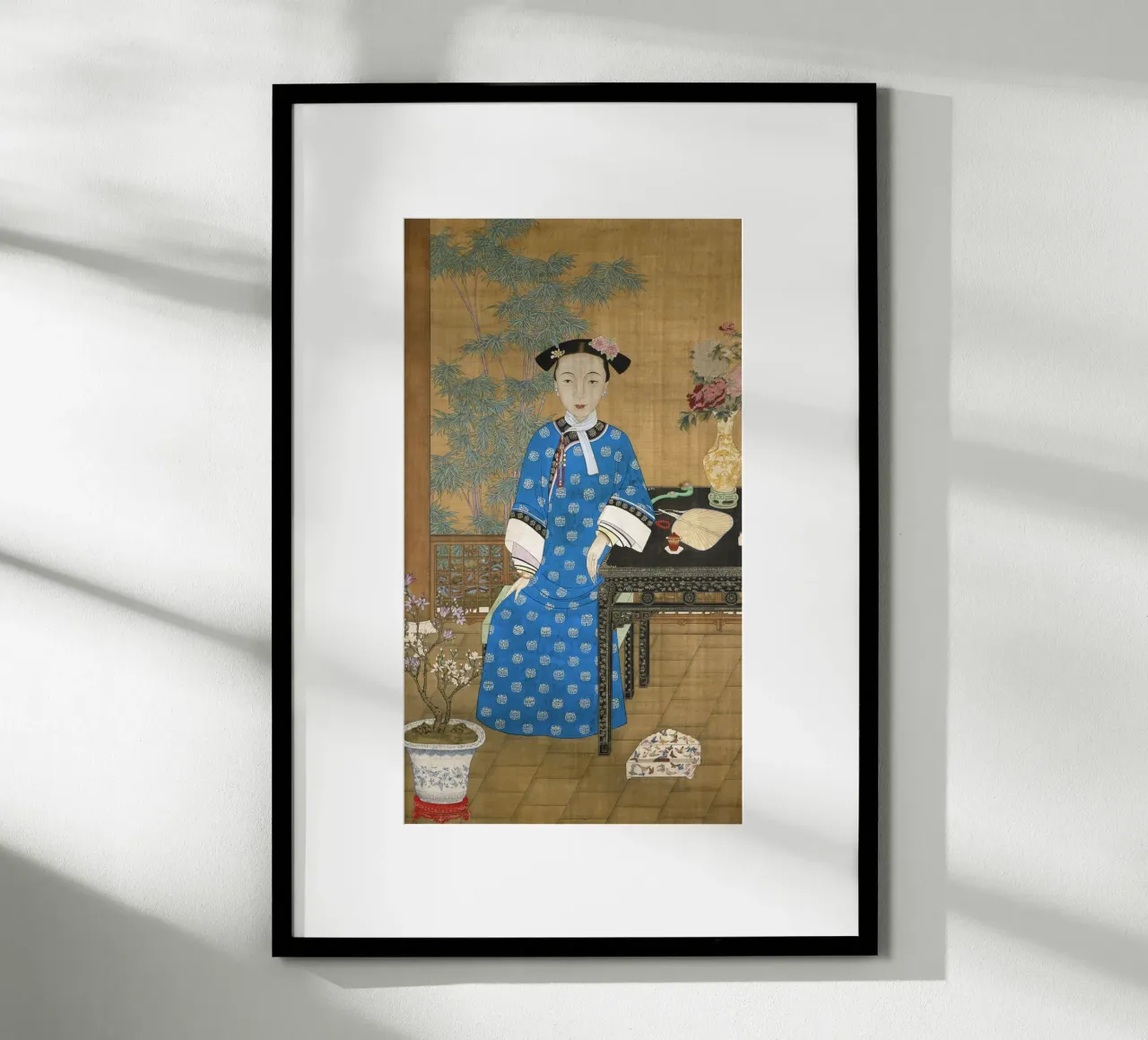 Donna manciù del XIX secolo - Ritratto cinese d'epoca poster con telaio in plastica da ClubArt