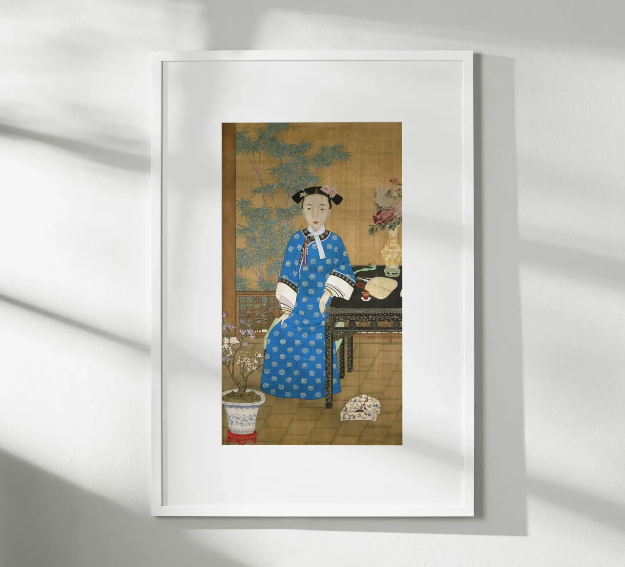 Donna manciù del XIX secolo - Ritratto cinese d'epoca poster con telaio in plastica da ClubArt