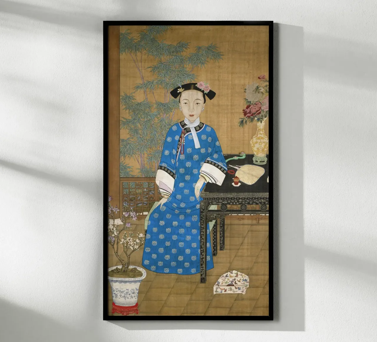 Donna manciù del XIX secolo - Ritratto cinese d'epoca poster con telaio in plastica da ClubArt