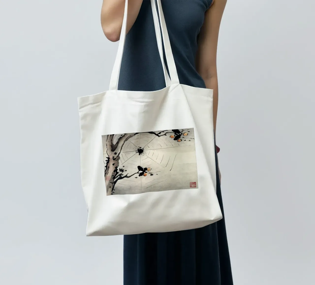 Gao Qipei - "Spider Web" 1684 Chinese Finger Painting tote bag by ClubArt