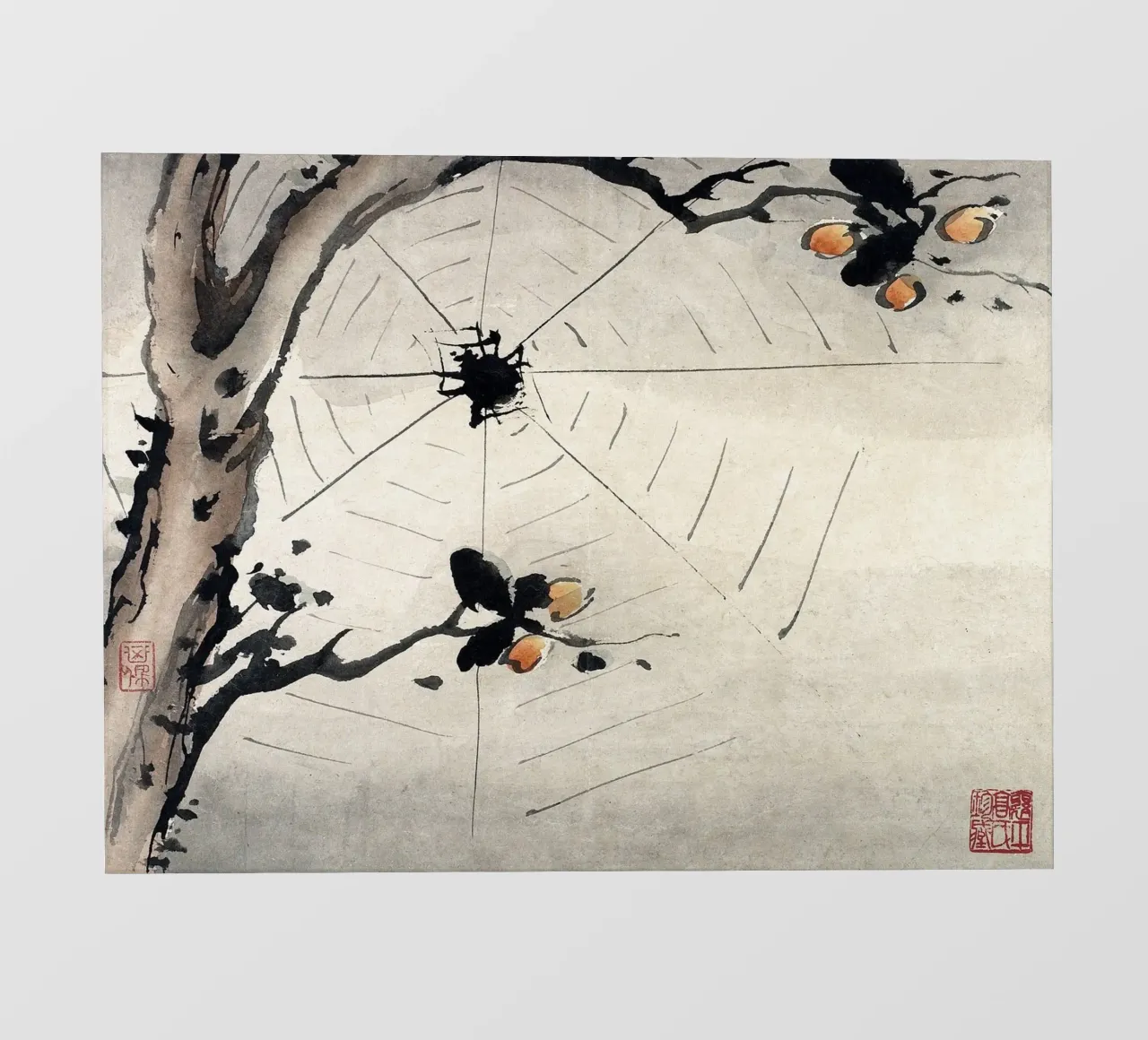 Gao Qipei - "Ragnatela" 1684 Pittura a dita cinese pellicola backlit da ClubArt