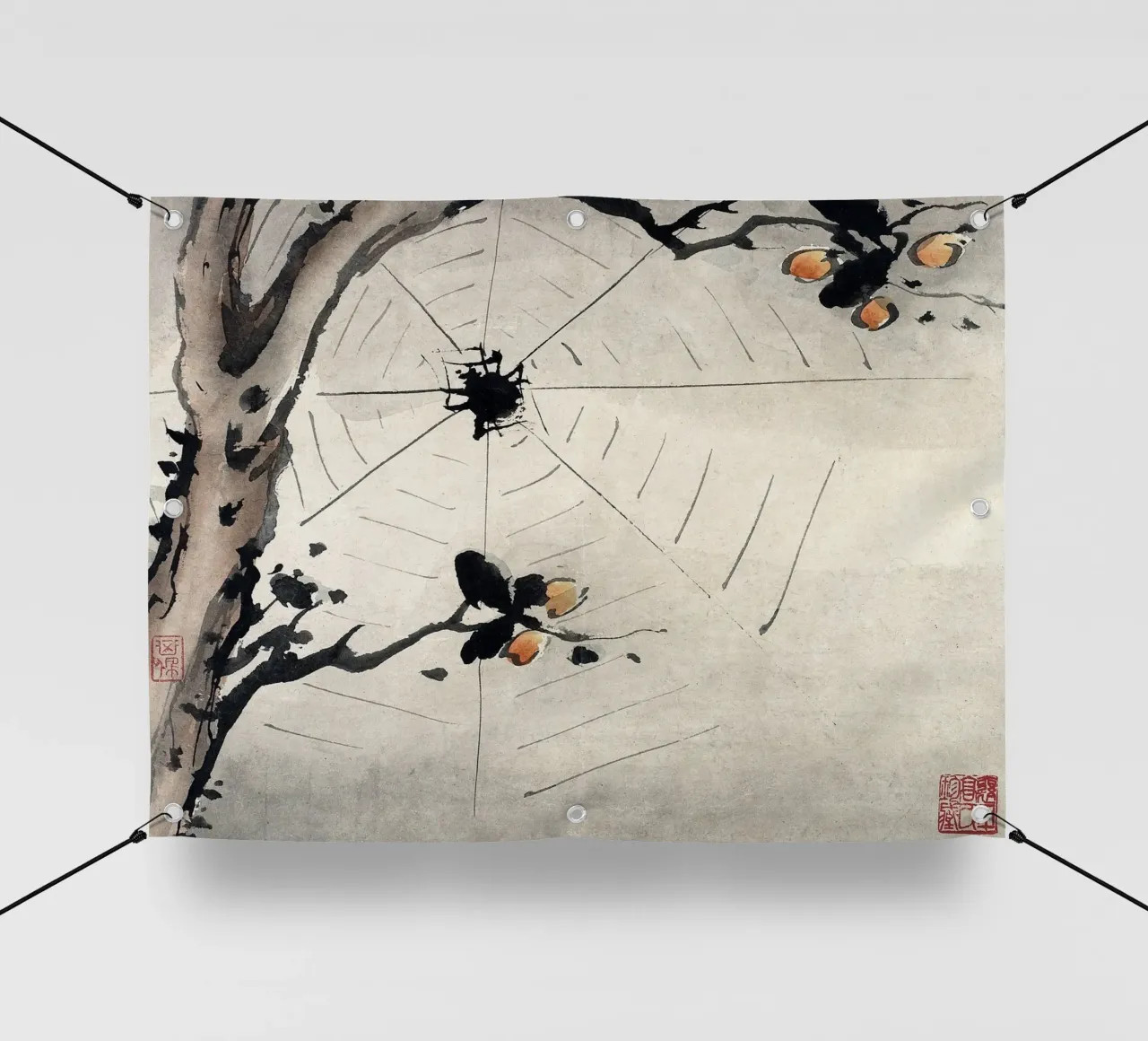 Gao Qipei - "Ragnatela" 1684 Pittura a dita cinese telo in pvc da ClubArt