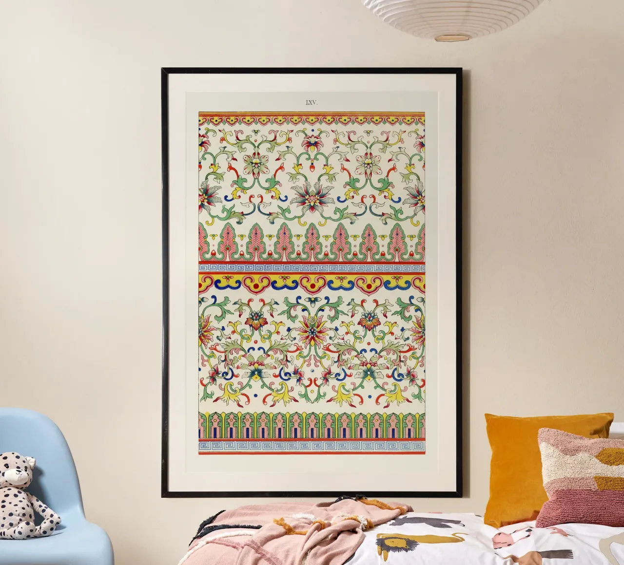 Vibrant Chinese Floral Patterns - Mughal Inspired Borders poster by ClubArt