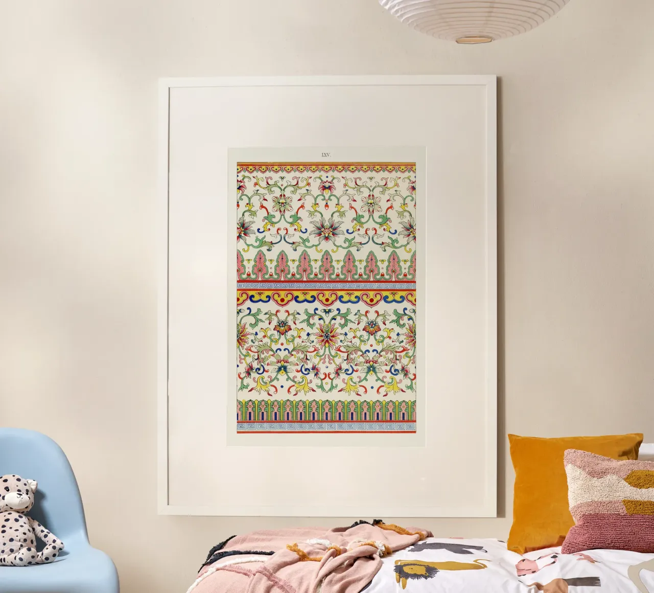 Vibrant Chinese Floral Patterns - Mughal Inspired Borders poster by ClubArt