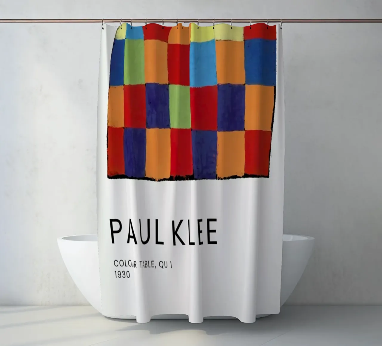Klee - Colour Table, Qu 1 tenda da doccia da Vintage by JUNIQE