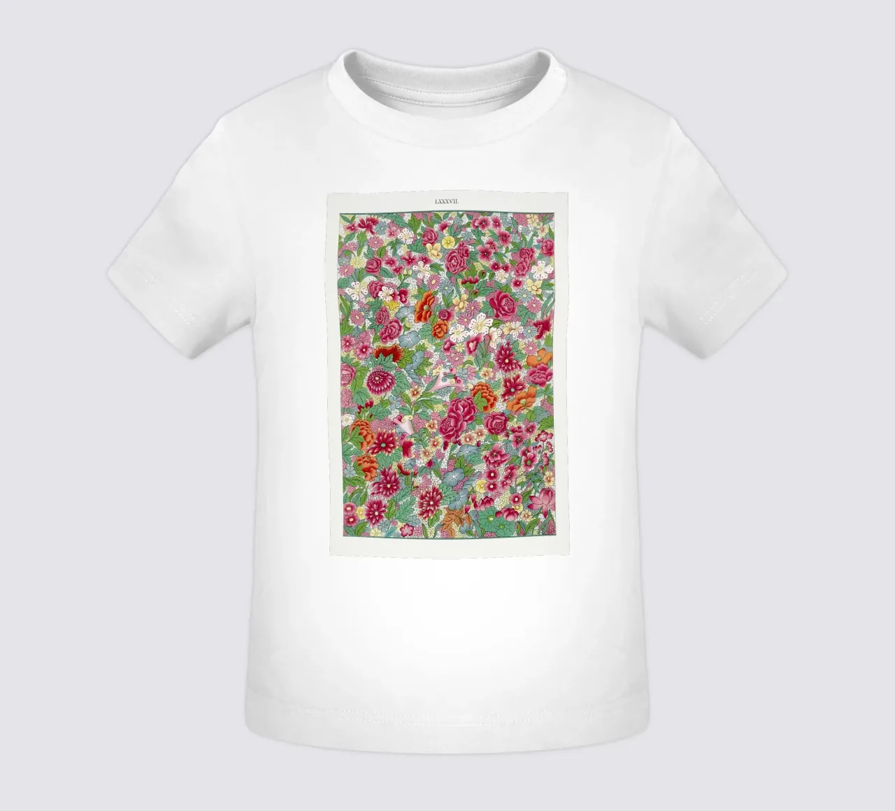 Vibrant Chinese Flower Pattern - Elysian Garden Print baby t-shirt by ClubArt