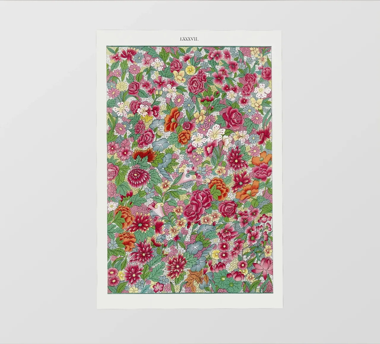 Vibrante estampado de flores chinas - Elysian Garden Print papel para pared de ClubArt