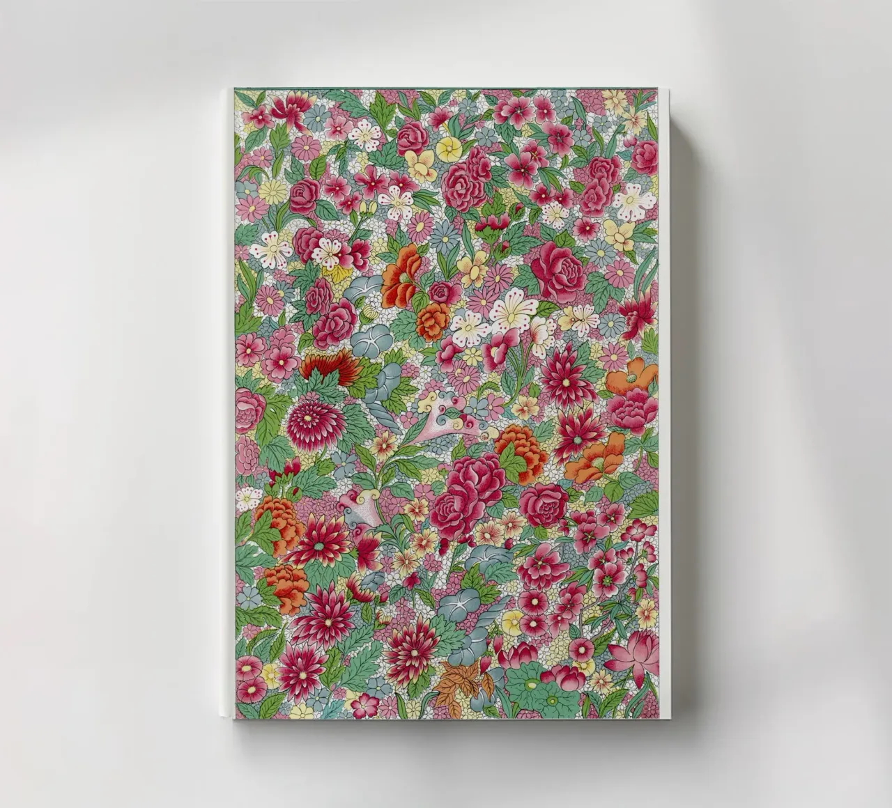 Vibrant motif de fleurs chinoises - Elysian Garden Print carnet de notes de ClubArt