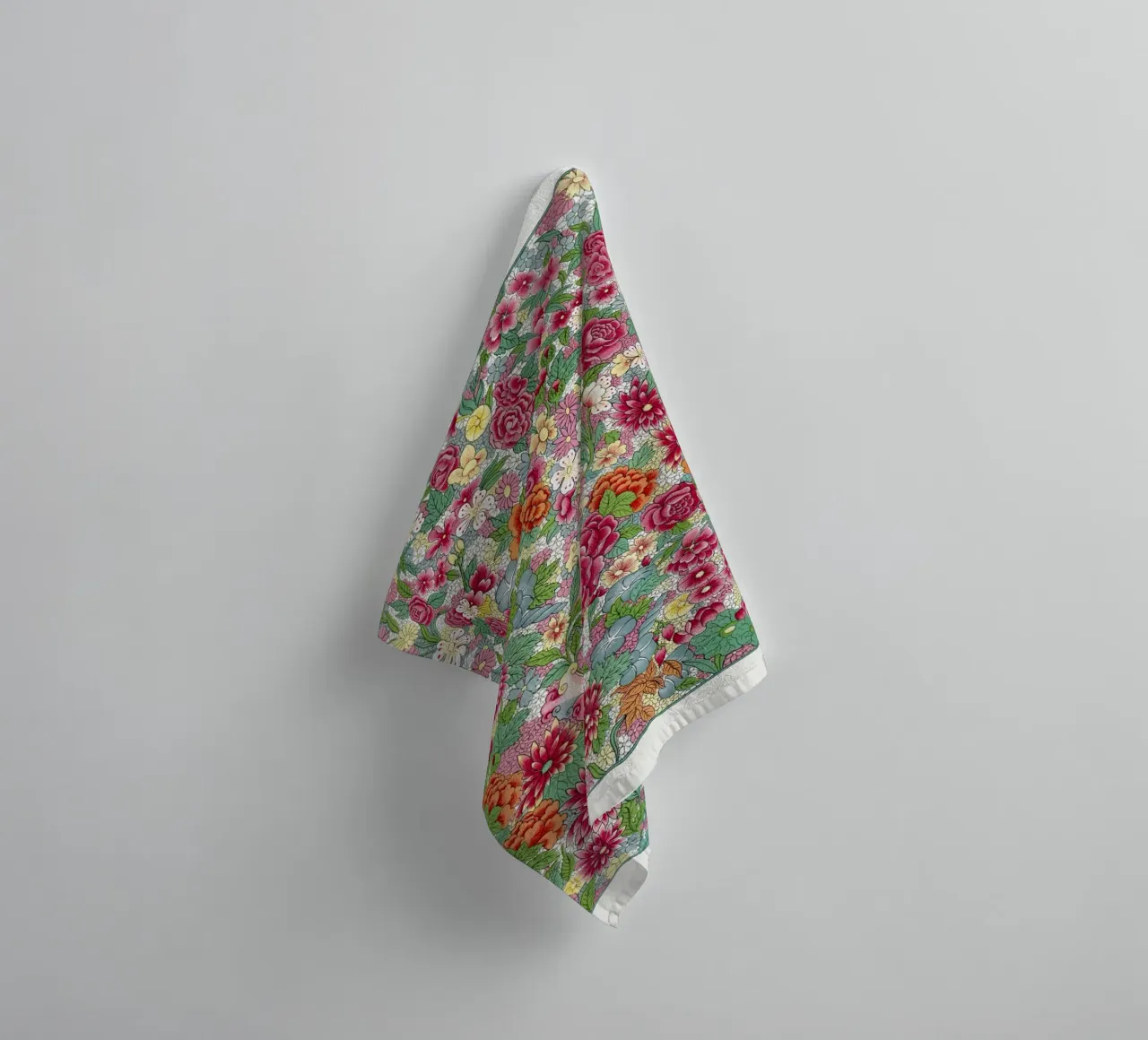 Vibrante estampado de flores chinas - Elysian Garden Print toalla de baño de ClubArt
