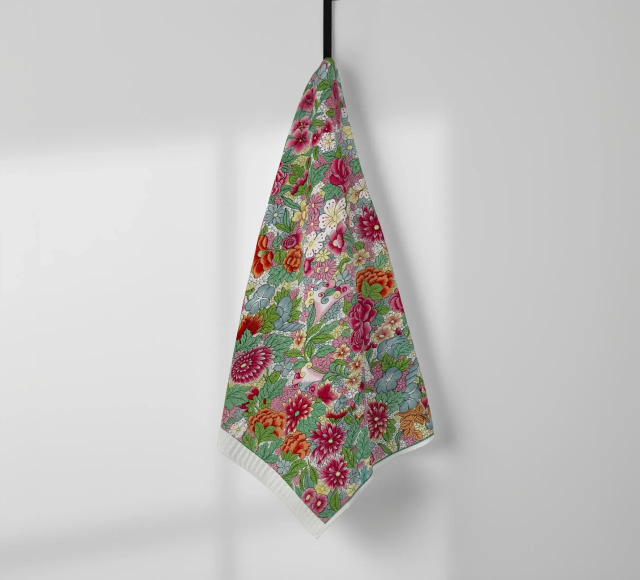 Vibrant motif de fleurs chinoises - Elysian Garden Print torchon de ClubArt