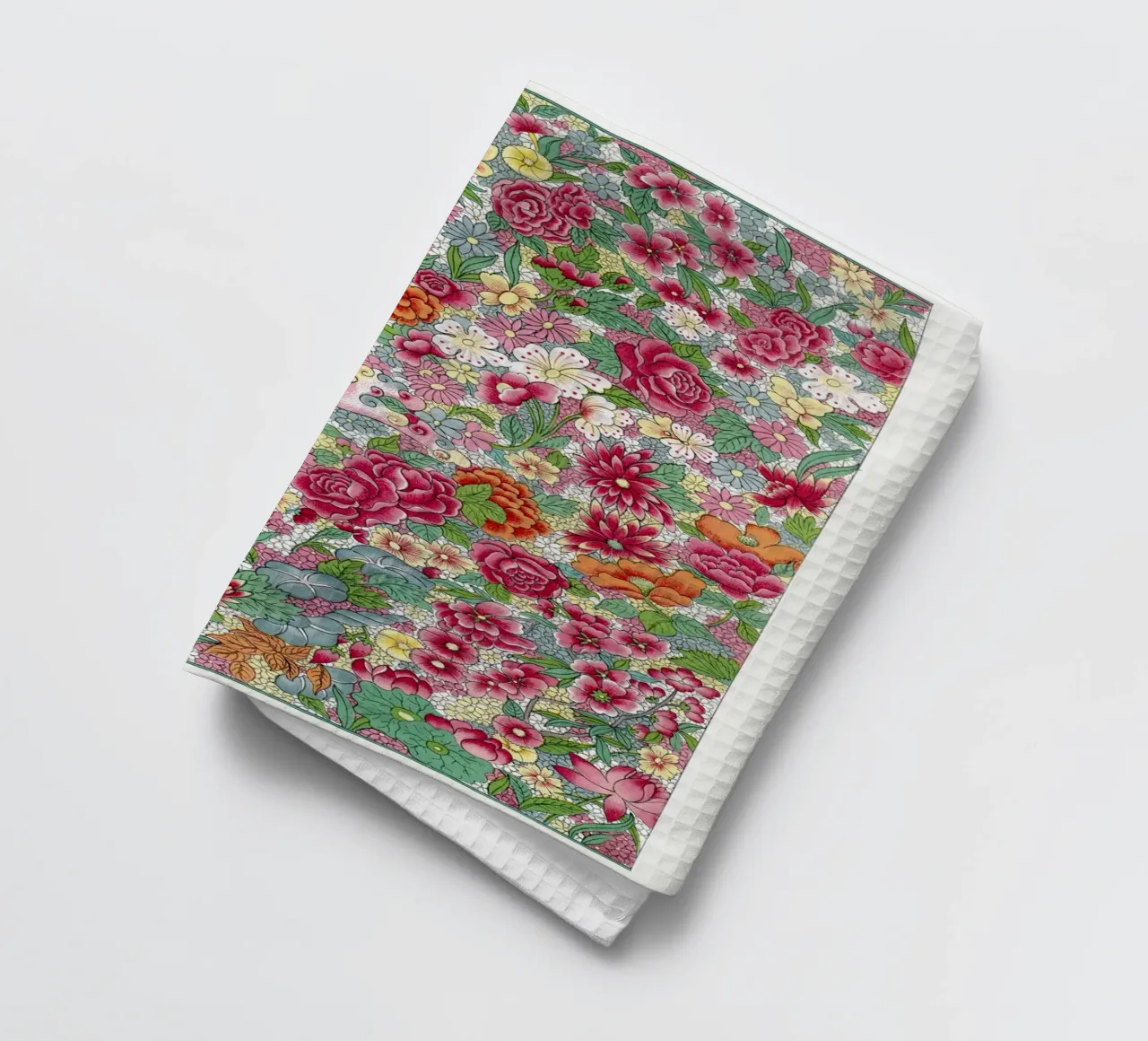 Vibrant motif de fleurs chinoises - Elysian Garden Print torchon de ClubArt