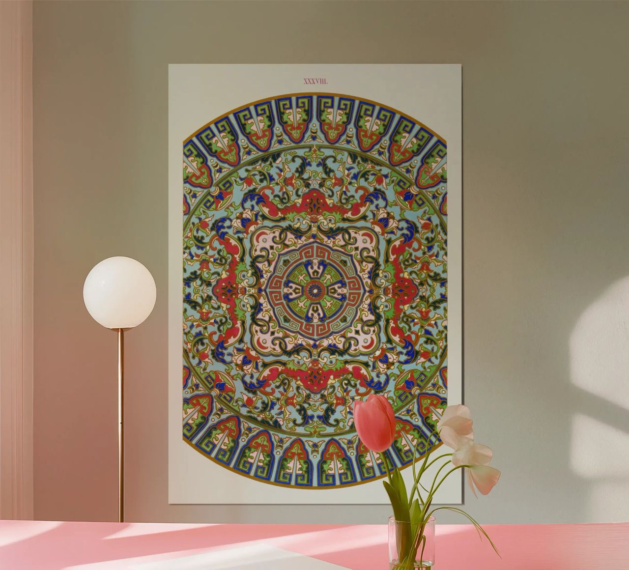 Vibrant Chinese Circular Ornament - Folklore Inspired Art poster by ClubArt