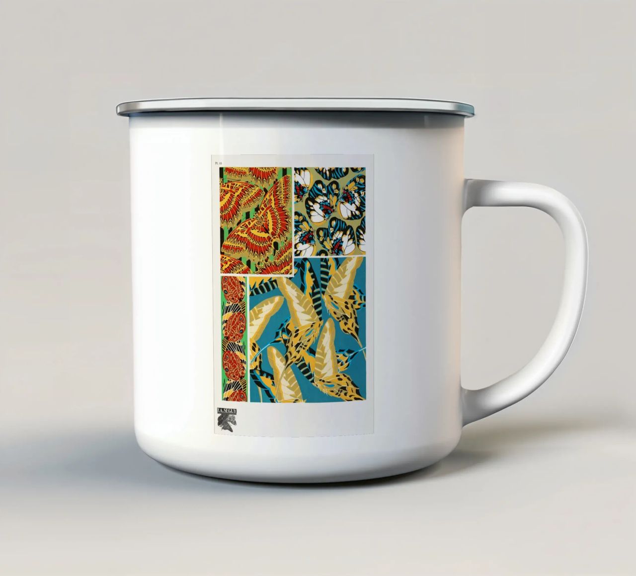 E.A. Séguy - 1925 Art Deco Butterflies Pattern from Papillon enamel mug by ClubArt