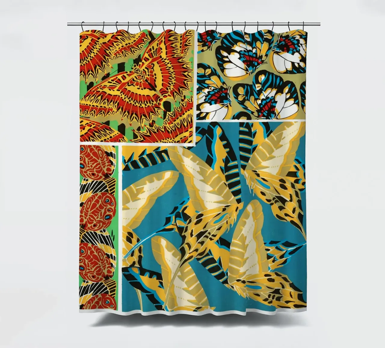 E.A. Séguy - Modello di farfalle Art Déco del 1925 da Papillon tenda da doccia da ClubArt