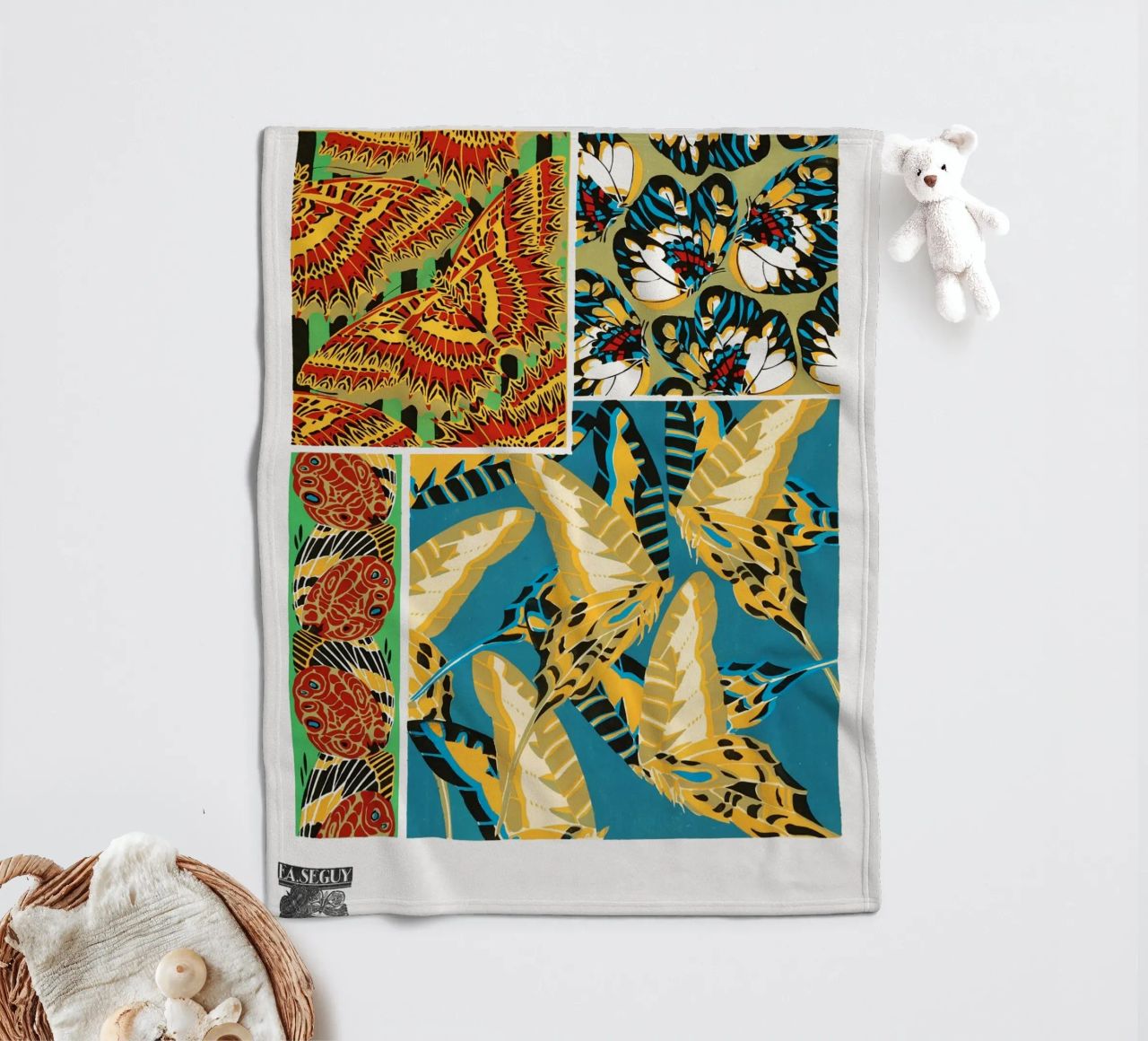 E.A. Séguy - 1925 Art Deco Butterflies Pattern from Papillon fleece blanket by ClubArt