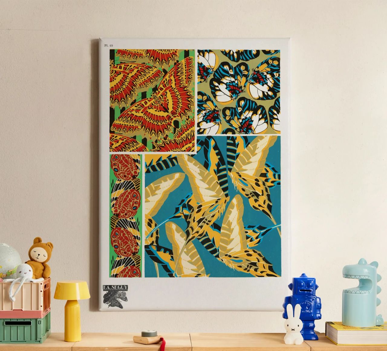 E.A. Séguy - 1925 Art Deco Butterflies Pattern from Papillon canvas by ClubArt