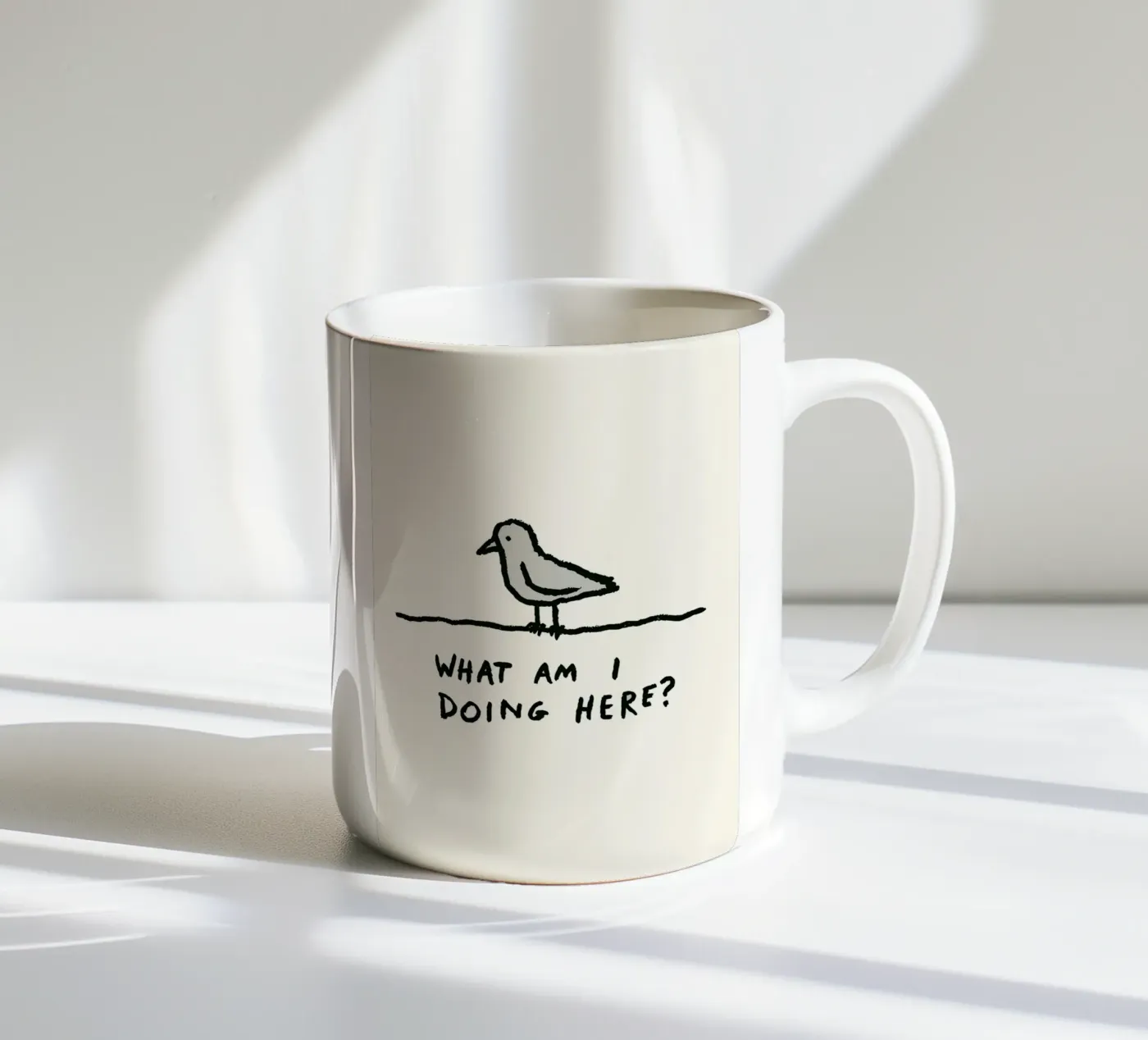The Existential Perch ceramic mug by ramosashop