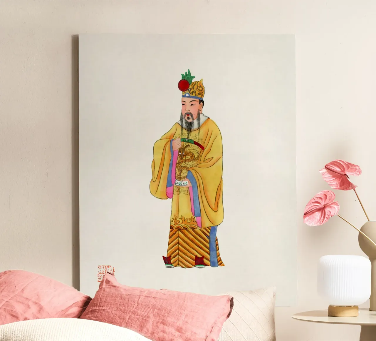 1932 Chinese keizerlijke mantel - Vintage keizerlijke kostuumkunst canvas met Baklijst van ClubArt