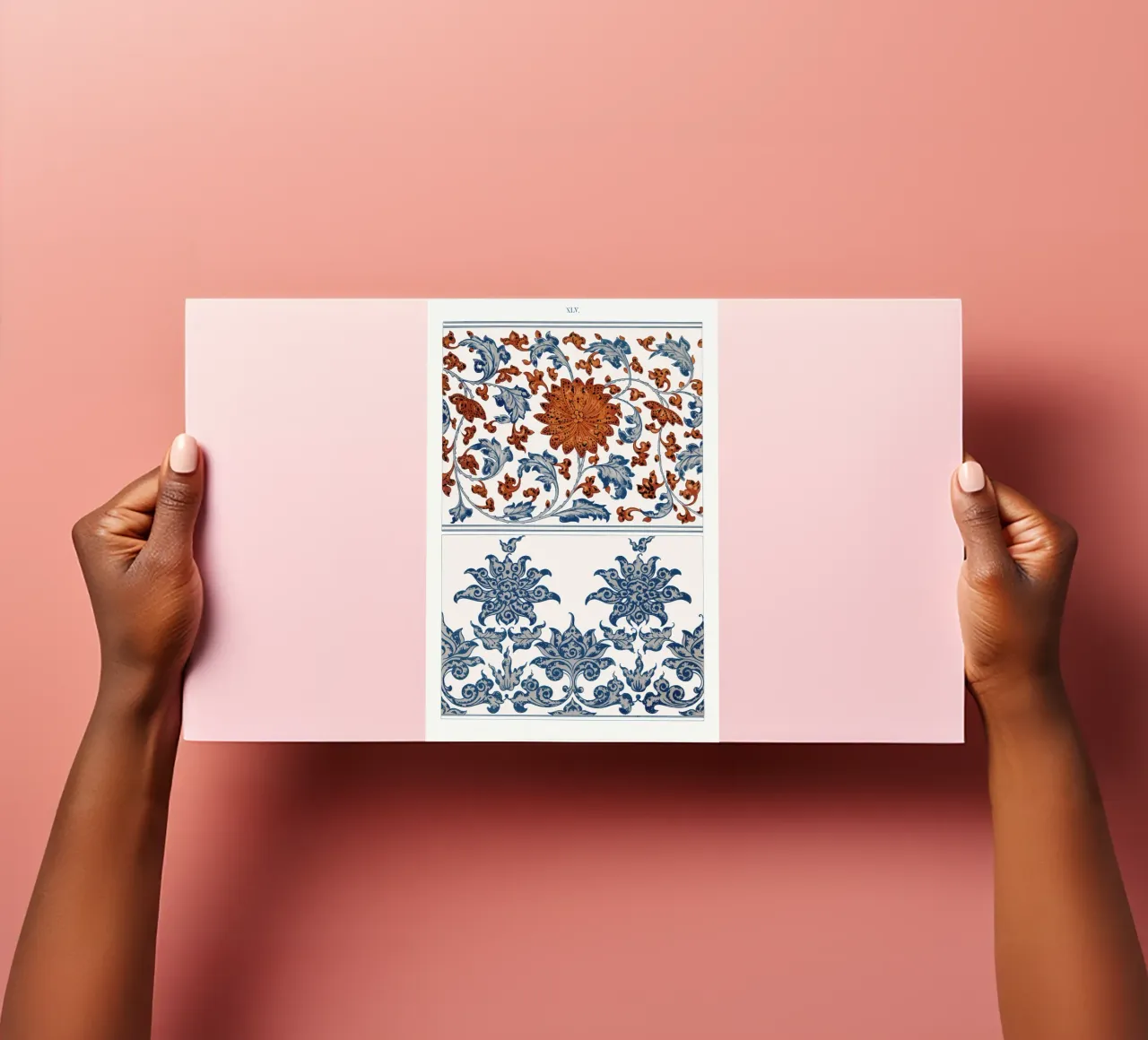 Chinesische Blumenmuster - Bohemian Wall Art Print Stickerbogen von ClubArt