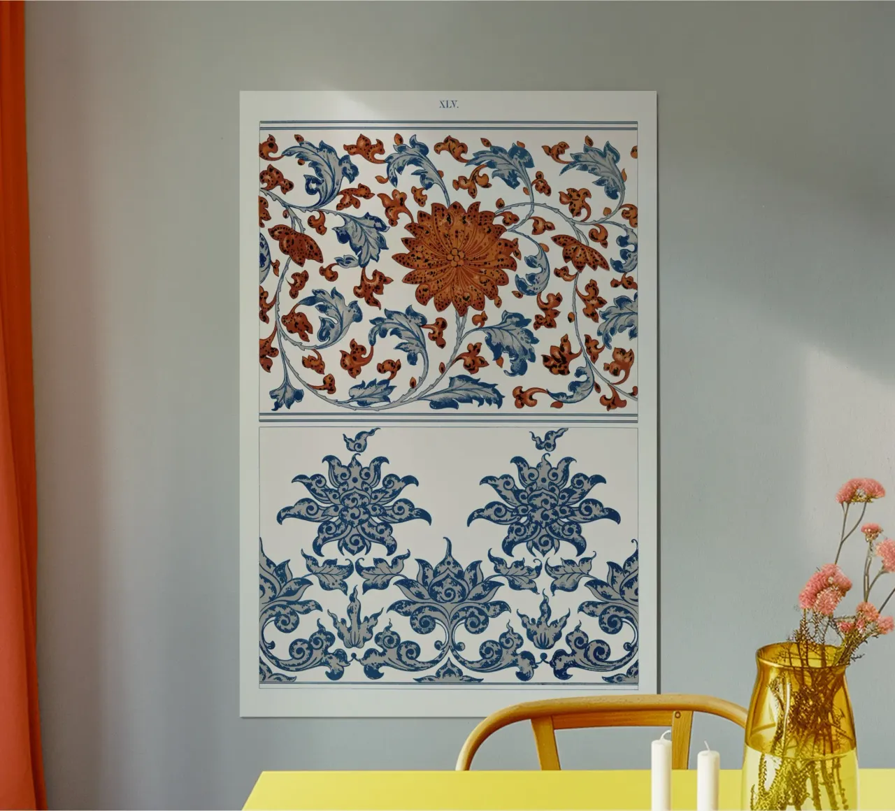 Chinese Floral Patterns - Bohemian Wall Art Print poster by ClubArt