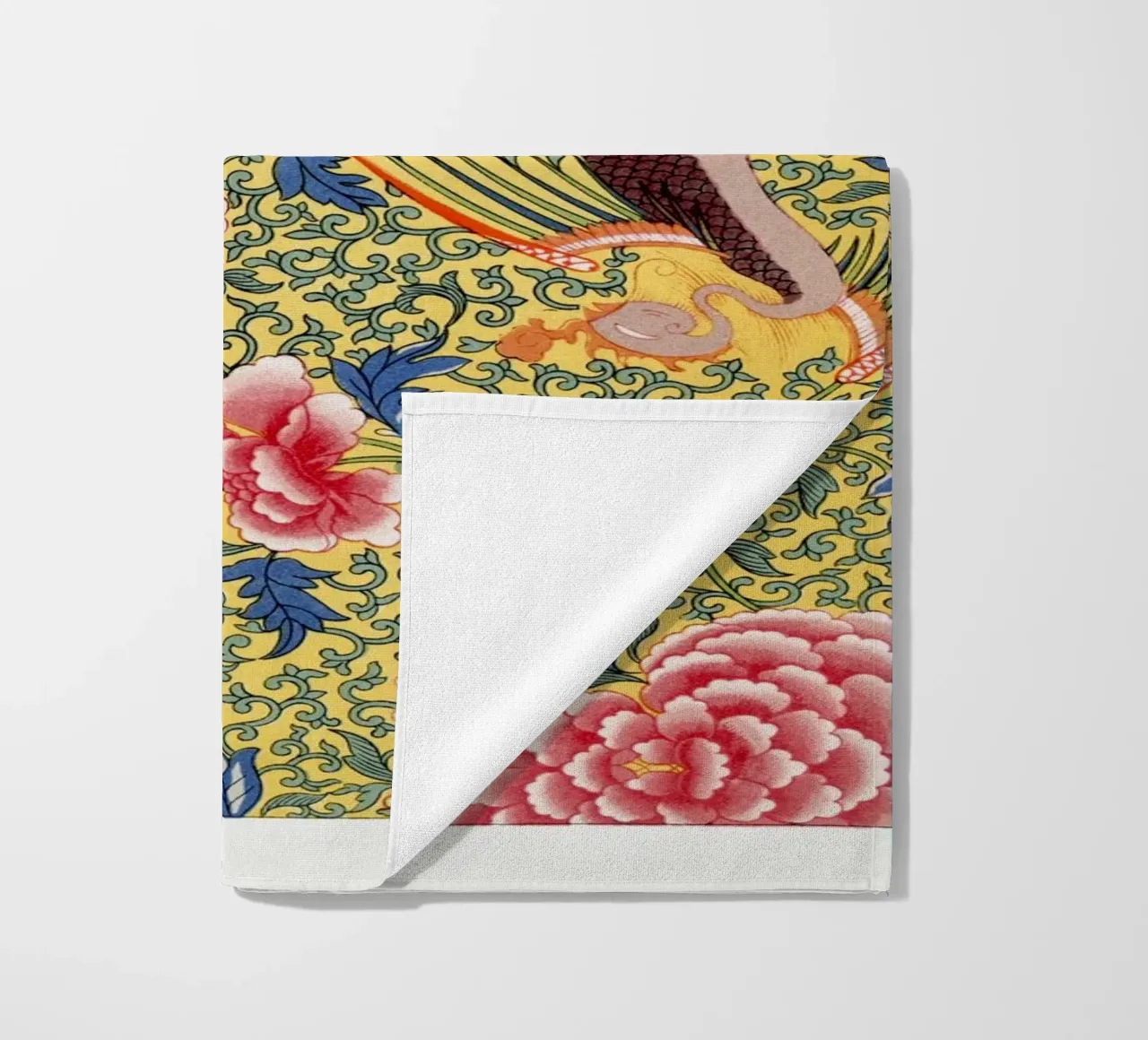 Owen Jones - Estampado de flores chinas y estampado de fénix toalla de playa de ClubArt