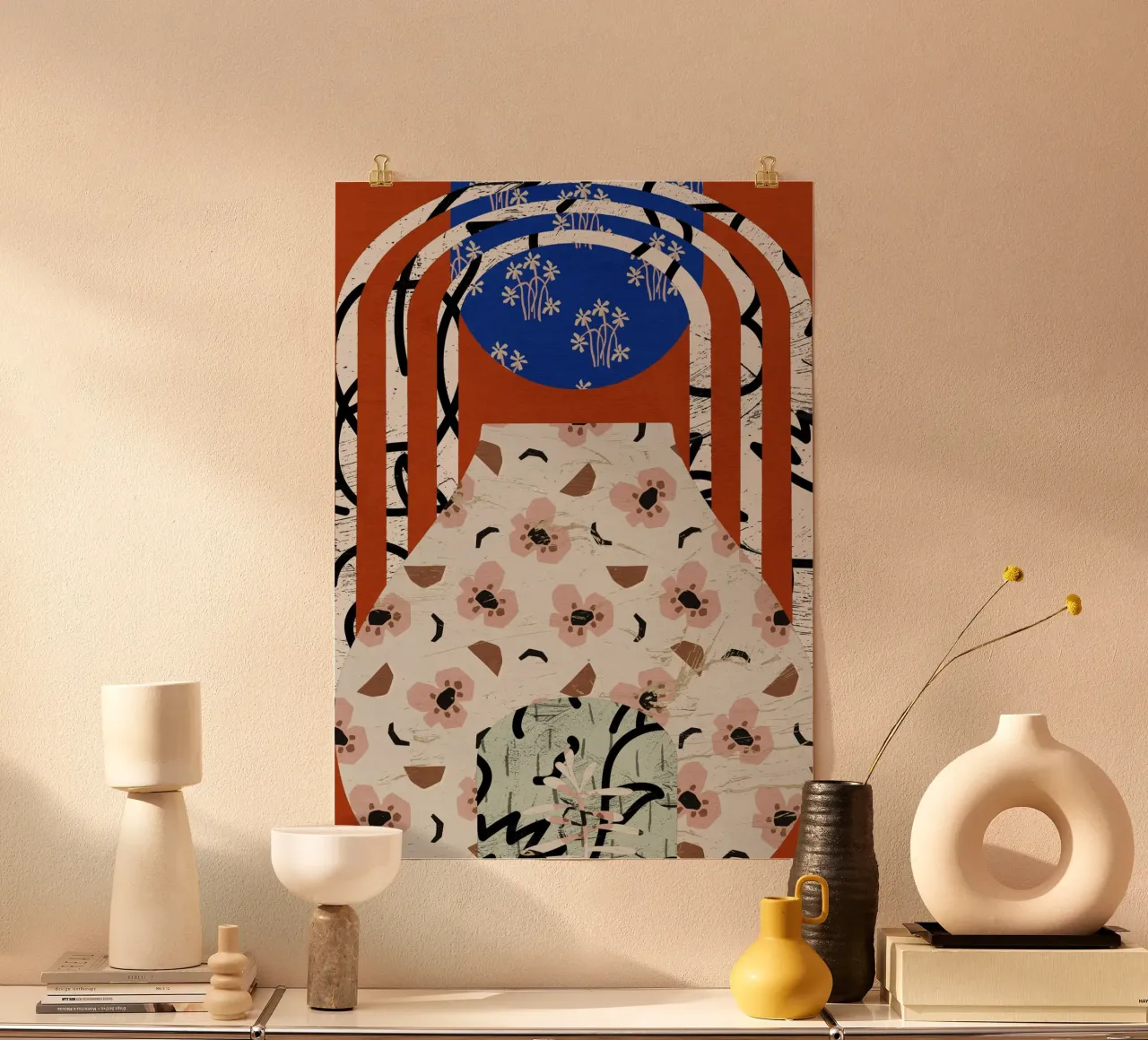 Pottery Poem No 11 poster con telaio in legno da treechild