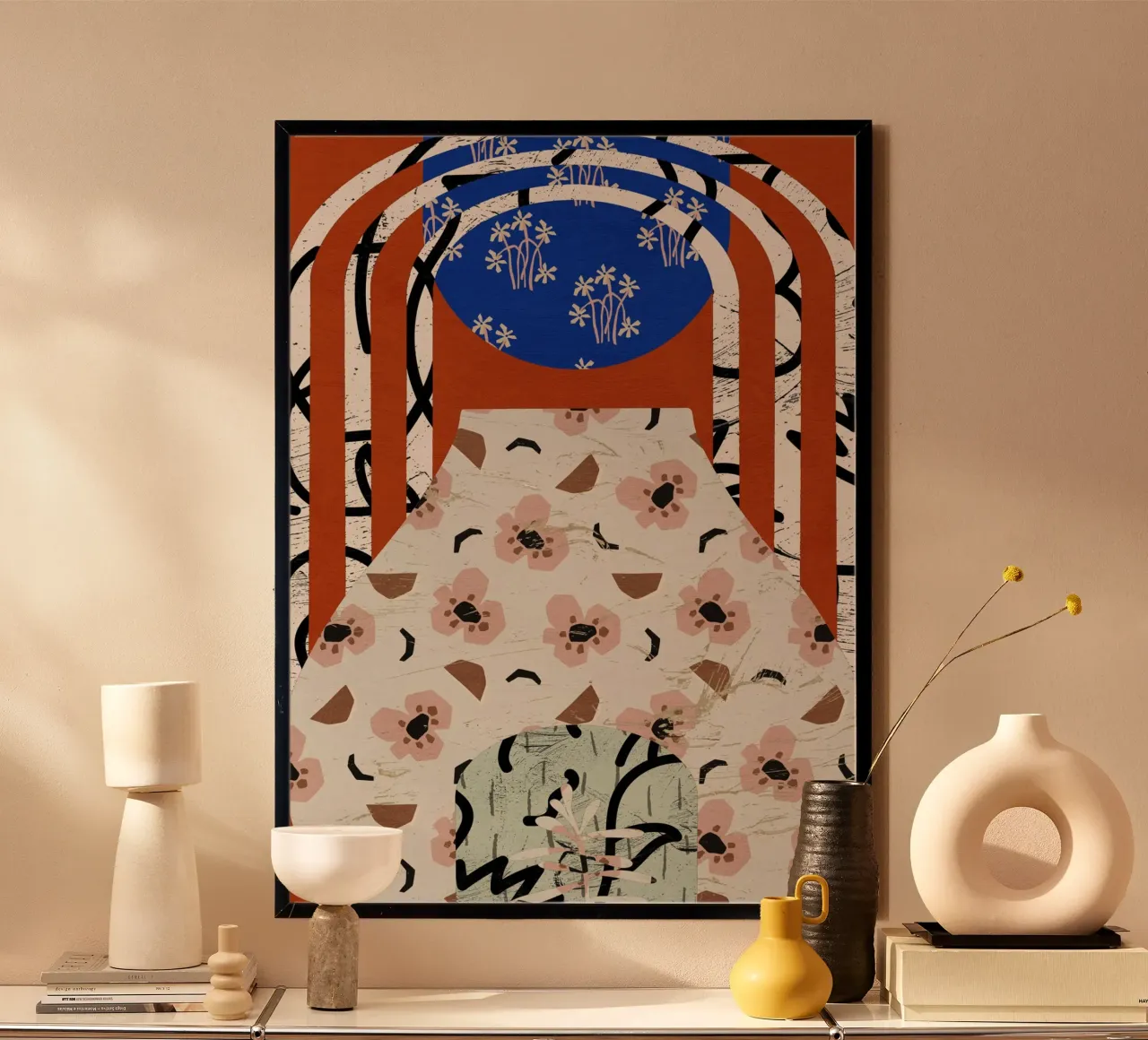 Pottery Poem No 11 poster con telaio in legno da treechild