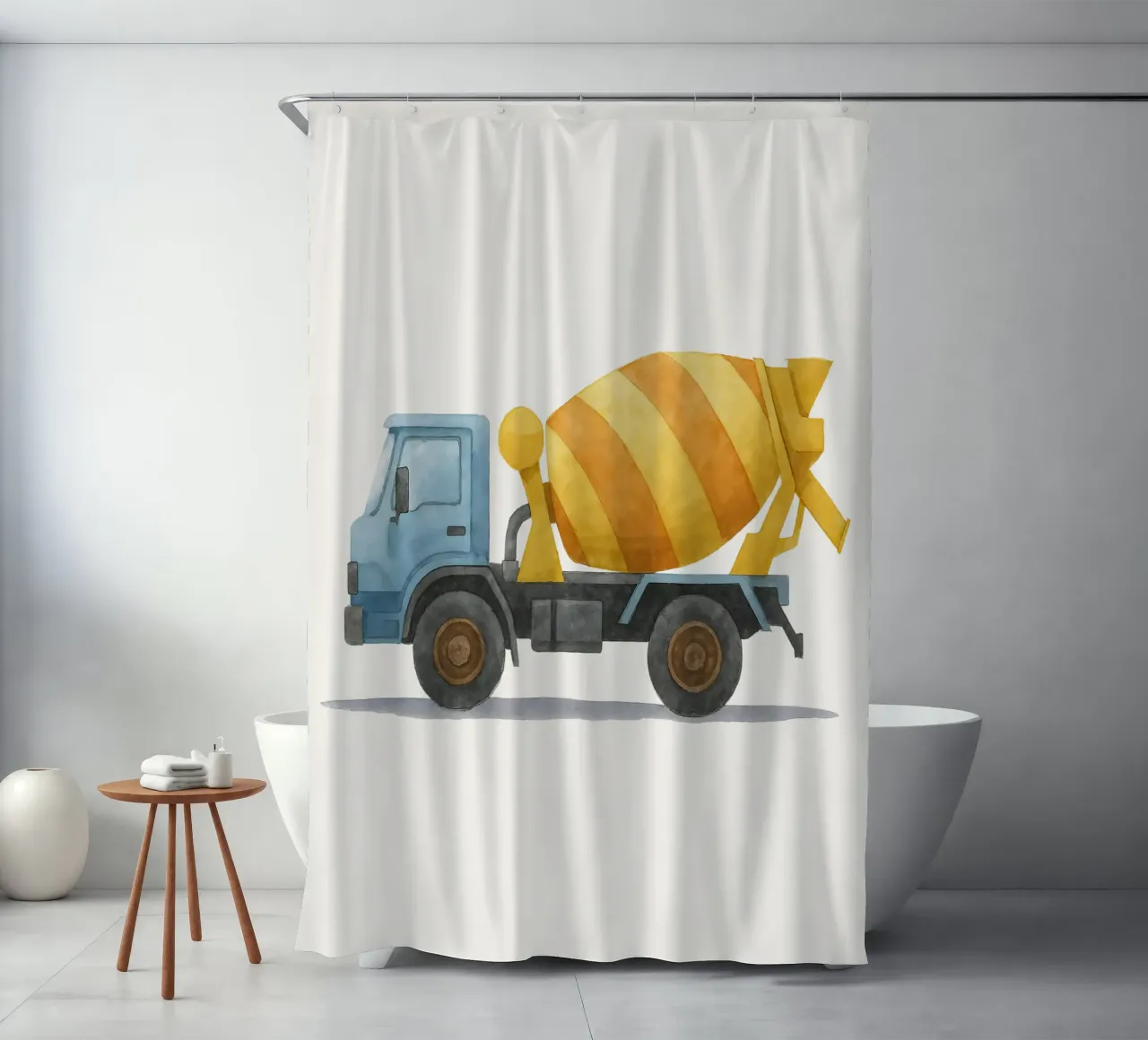 Mix & Roll - L'eroe colorato del calcestruzzo tenda da doccia da KidzStudio