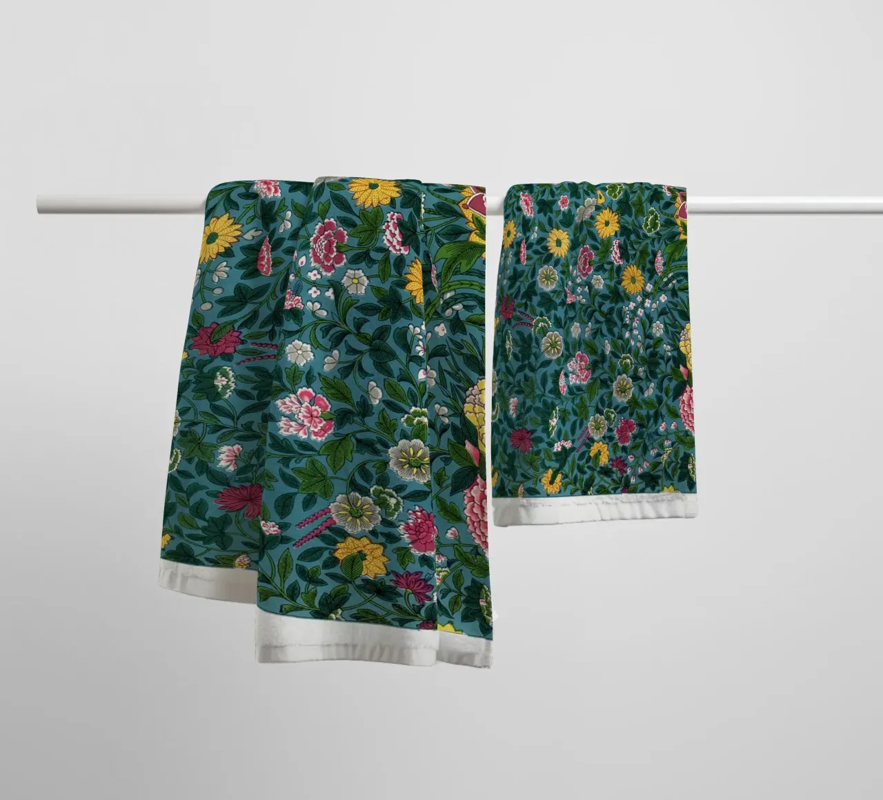 Vibrant Green Botanical Pattern - William Morris Style towel by ClubArt
