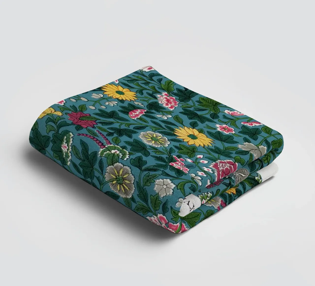Vibrant Green Botanical Pattern - William Morris Style towel by ClubArt